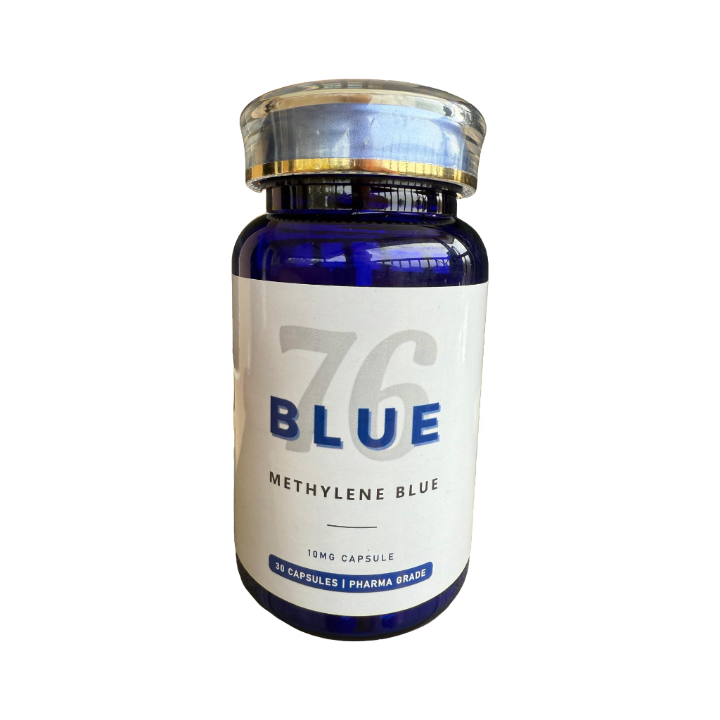 Methylene Blue 10mg Capsules | 30ct | Pharma Grade – 76Blue