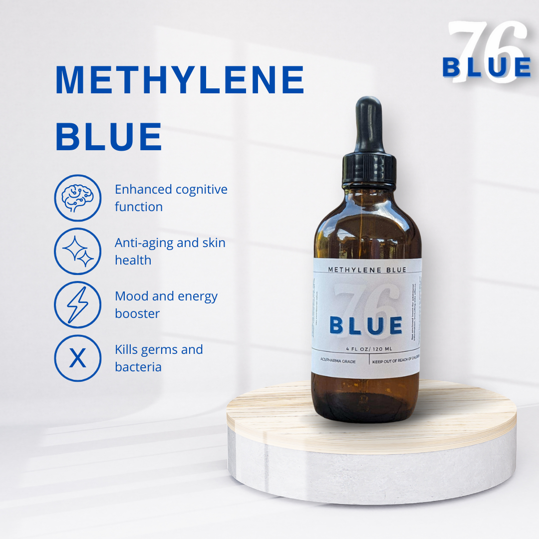 Methylene Blue 1% USP Pharmaceutical Grade | Ultra-Pure 120 mL (4.0 oz) Solution